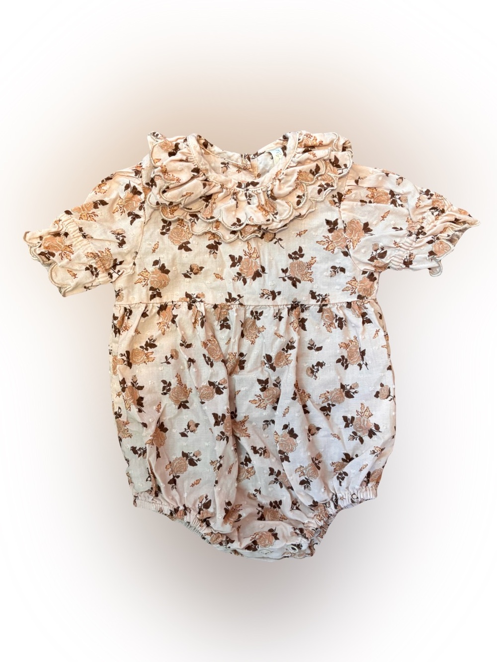Rylee + Cru Girls 3-6 Months LIV BUBBLE ROMPER HARVEST ROSE Long Sleeve Floral